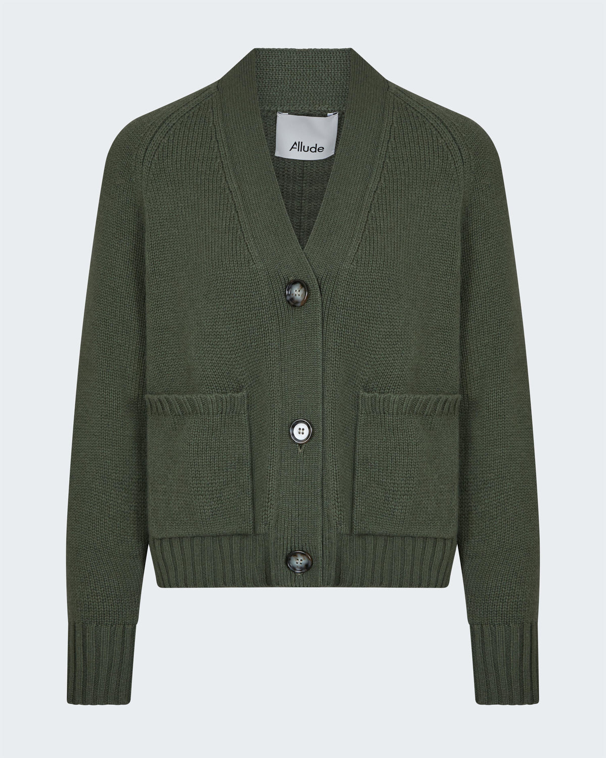V Neck Cardigan in Khaki