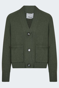 V Neck Cardigan in Khaki