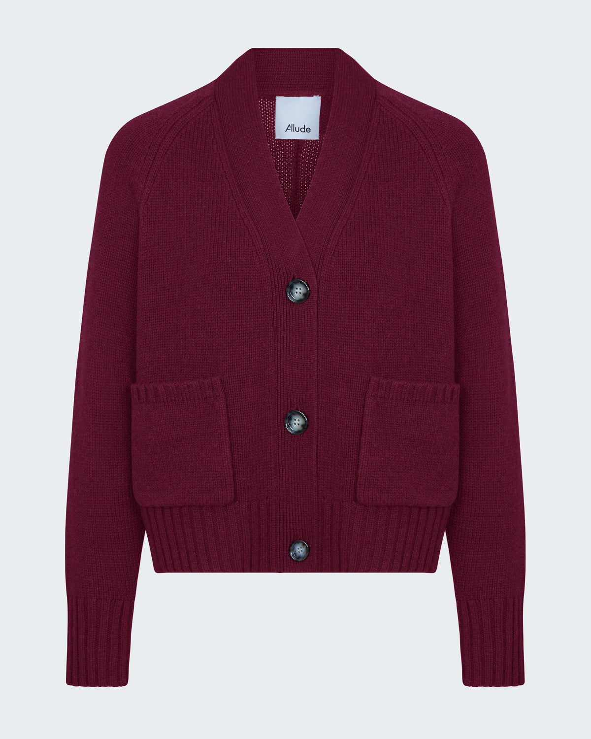 V Neck Cardigan in Burgundy