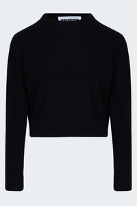 Mocha Elegant Puff Crew in Black
