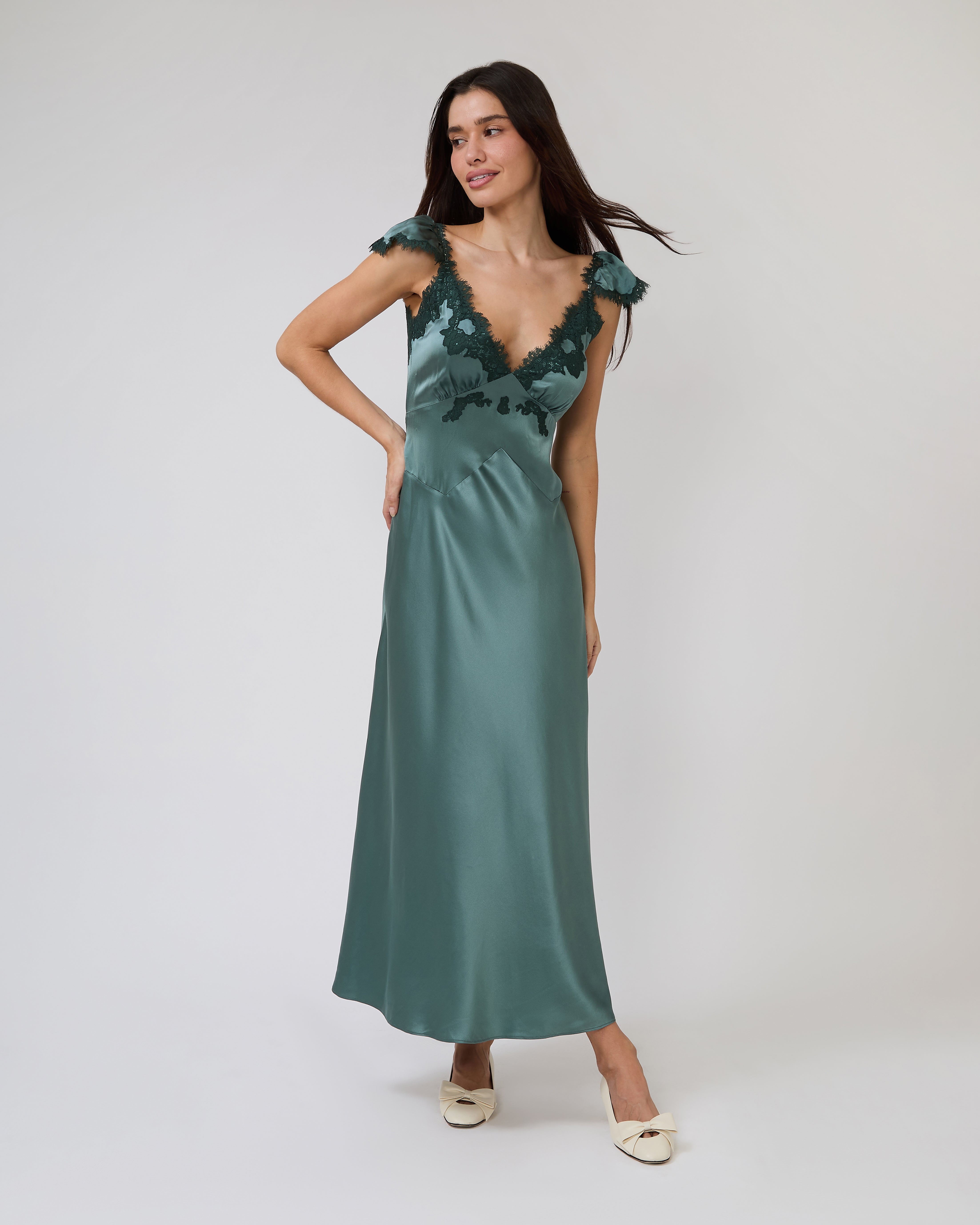 Fiona Dress in Dulac Green