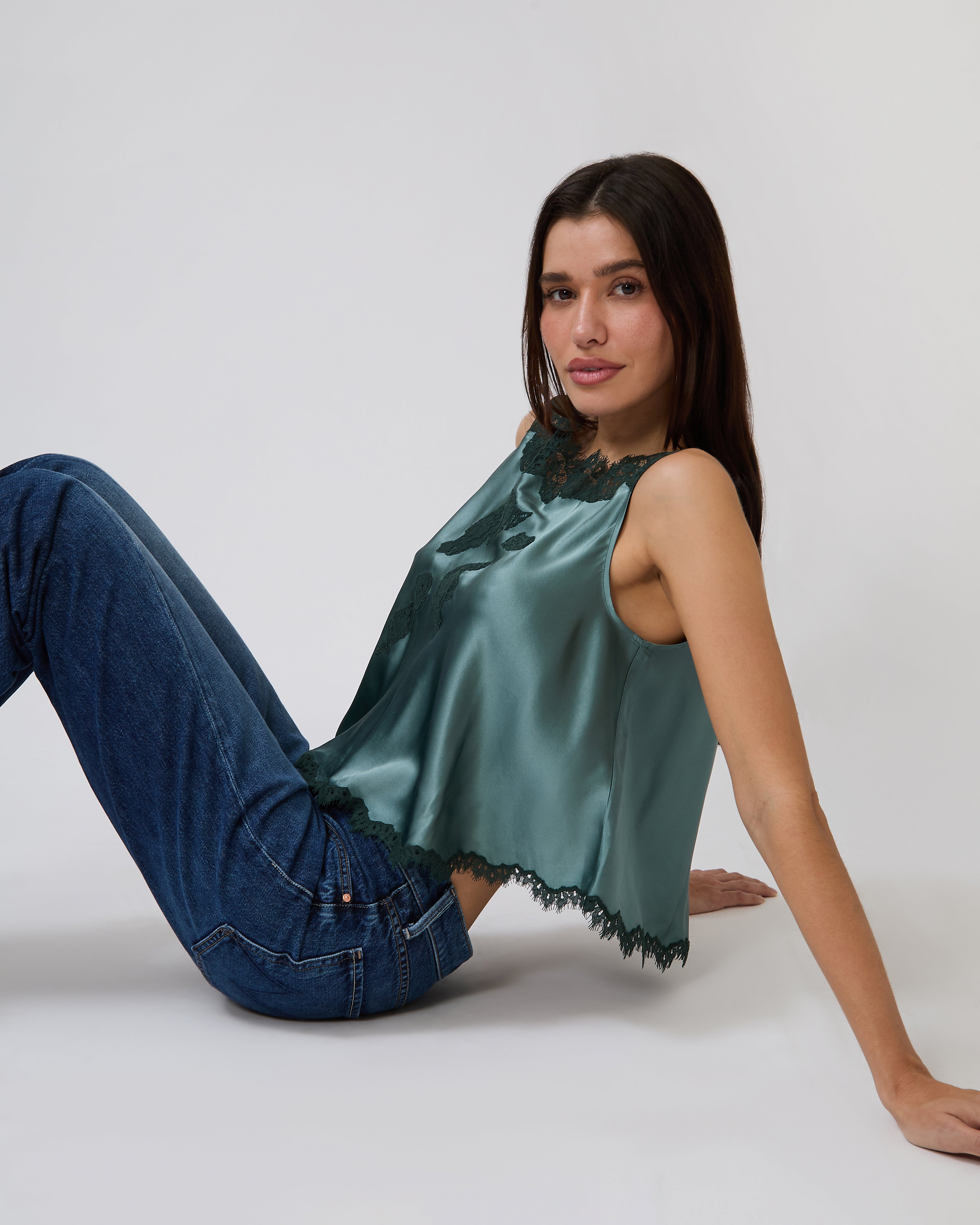 Valerina Top in Dulac Green