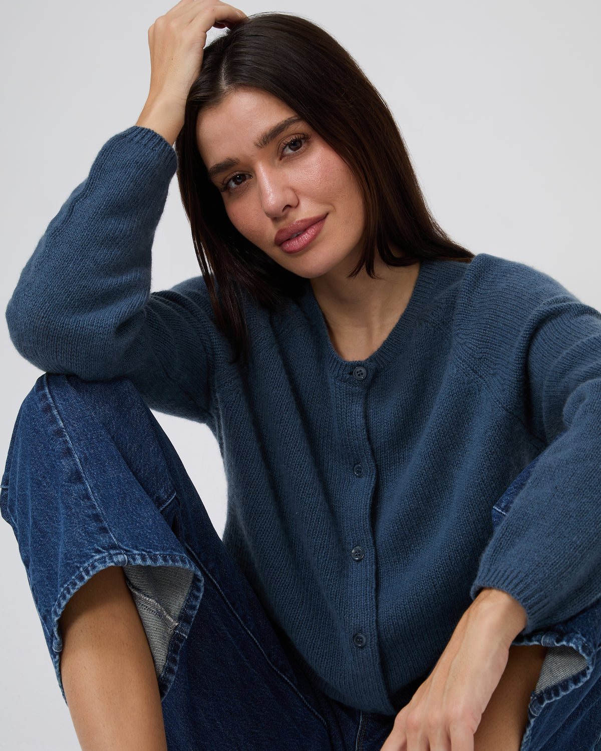 Peroline Cardigan in Blue Stone