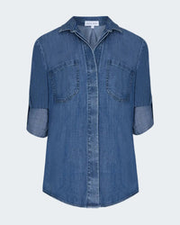 Split Back Button Down in Indigo Harbour