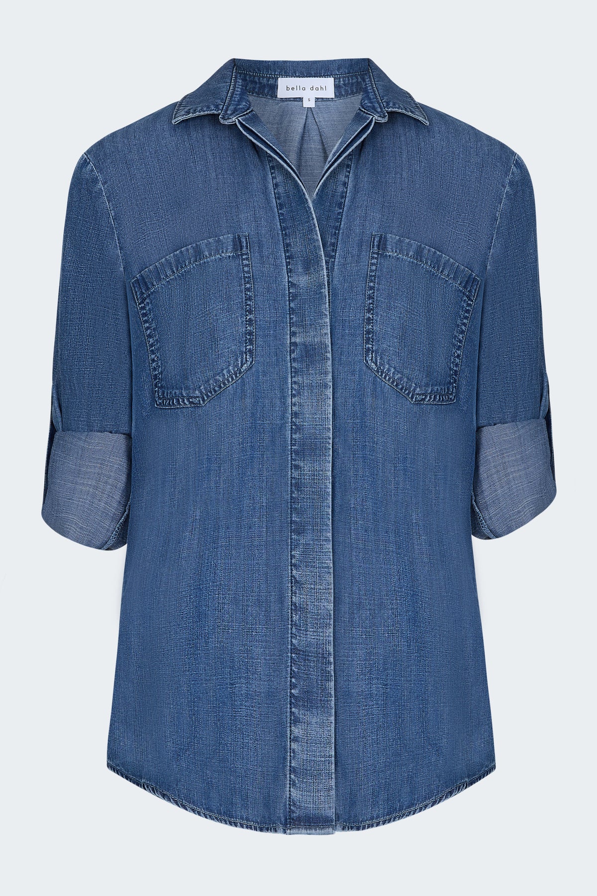 Split Back Button Down Shirt Shadow