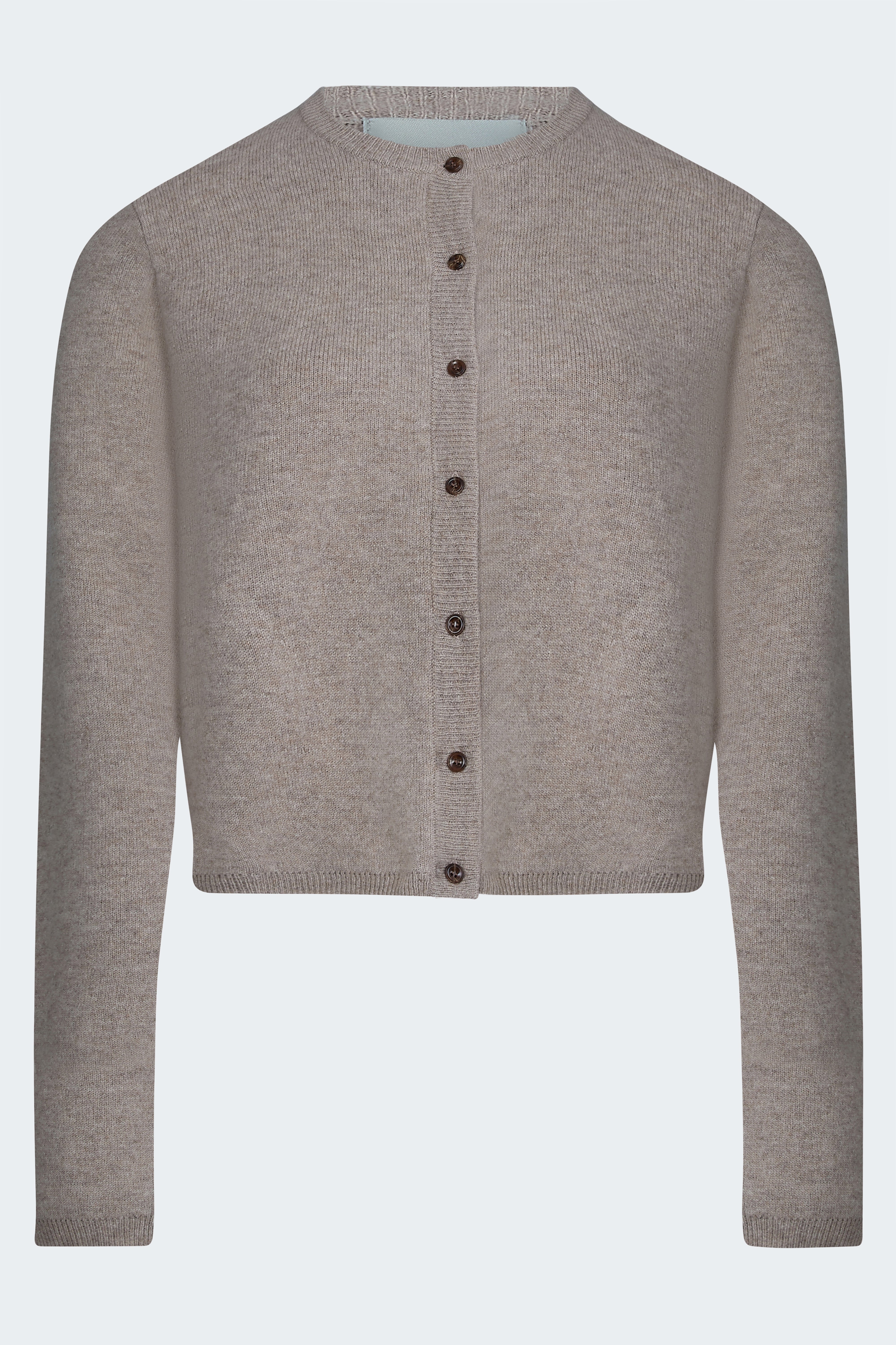 Stretch Cashmere Cardigan in Almond
