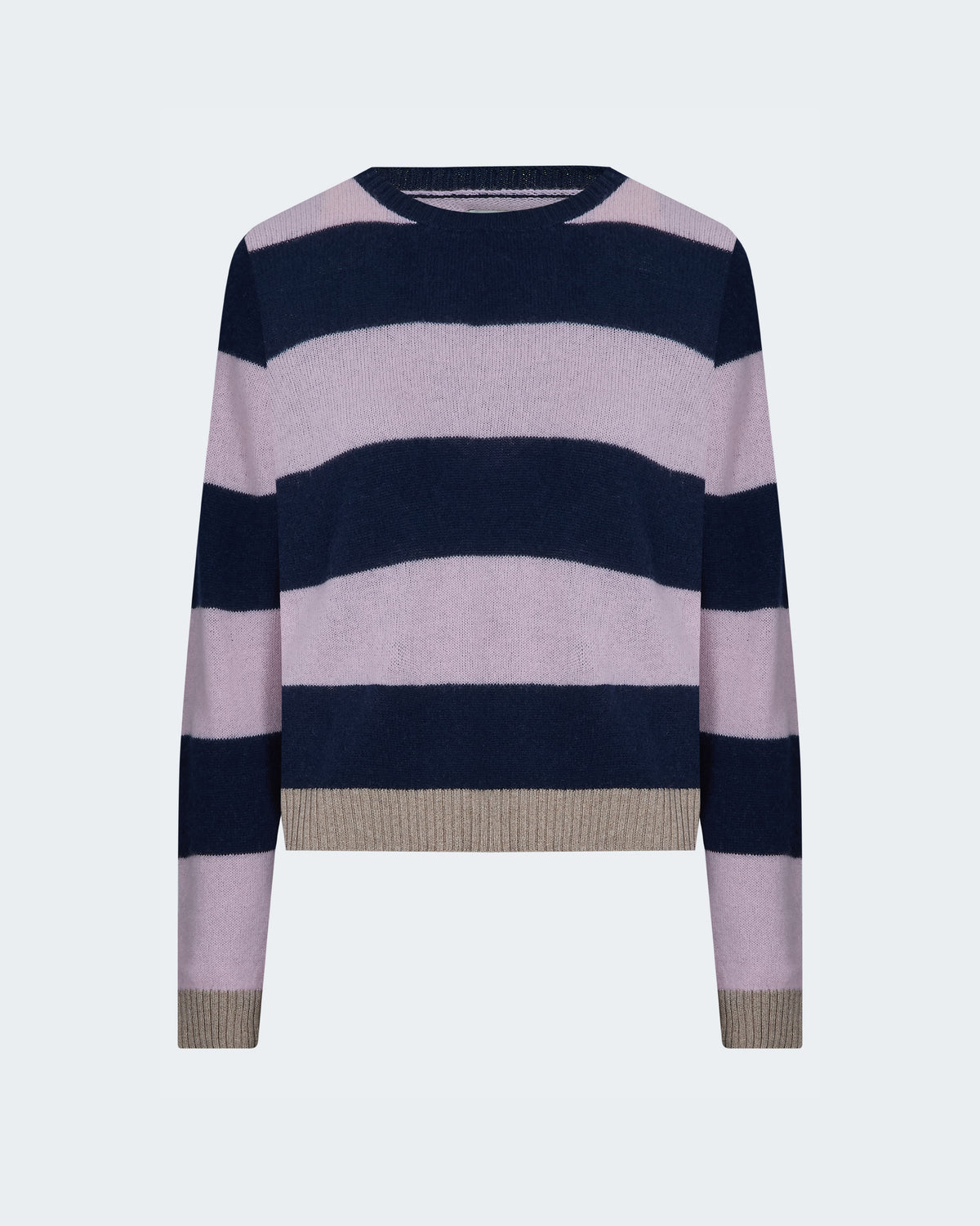 Contrast Stripe Crew Blossom