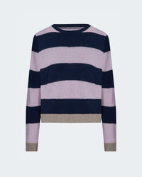 Contrast Stripe Crew in New Navy Blossom