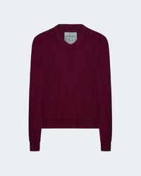 Double V-Neck Sweater in Burgundy