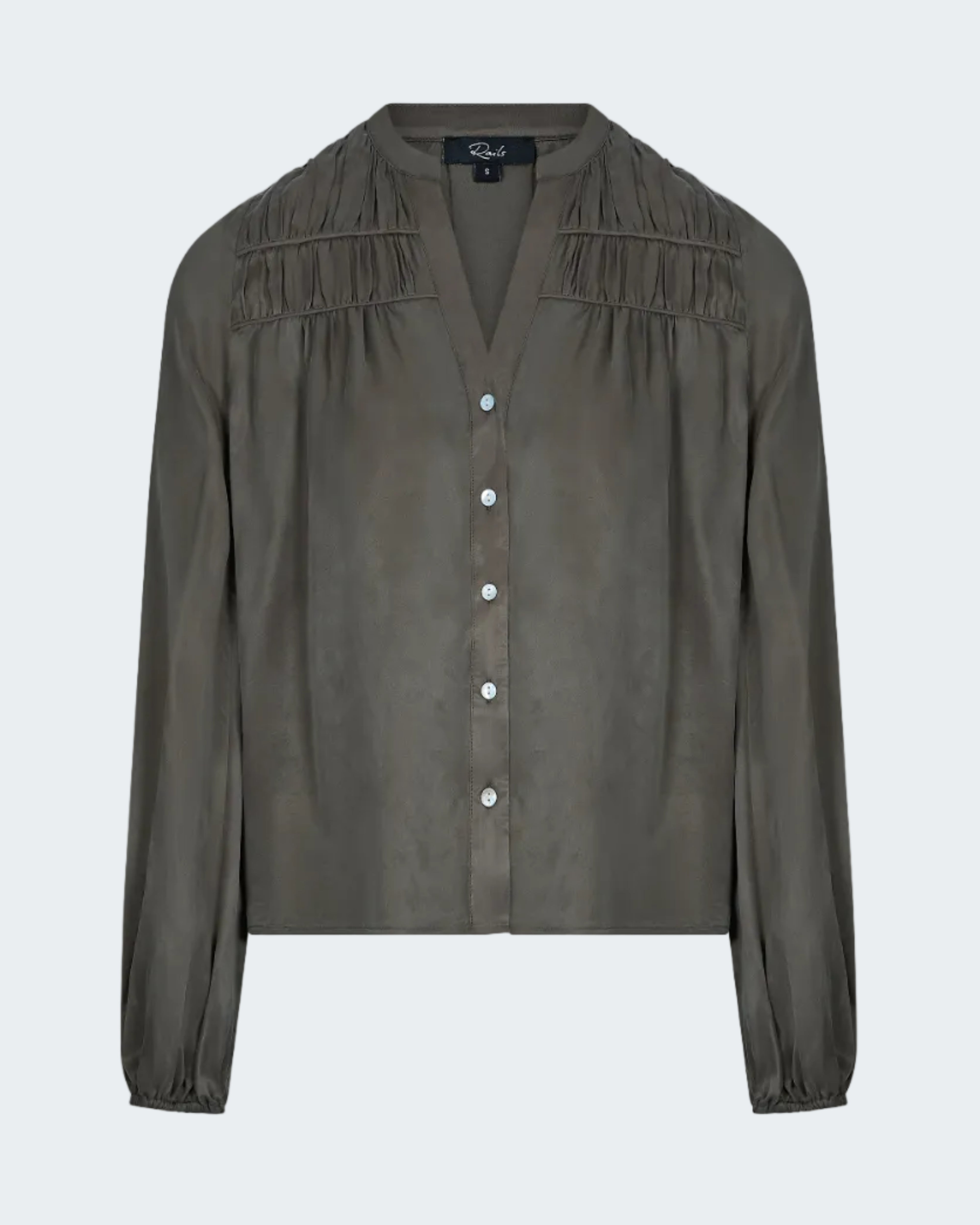 Cadence Top in Washed Olive