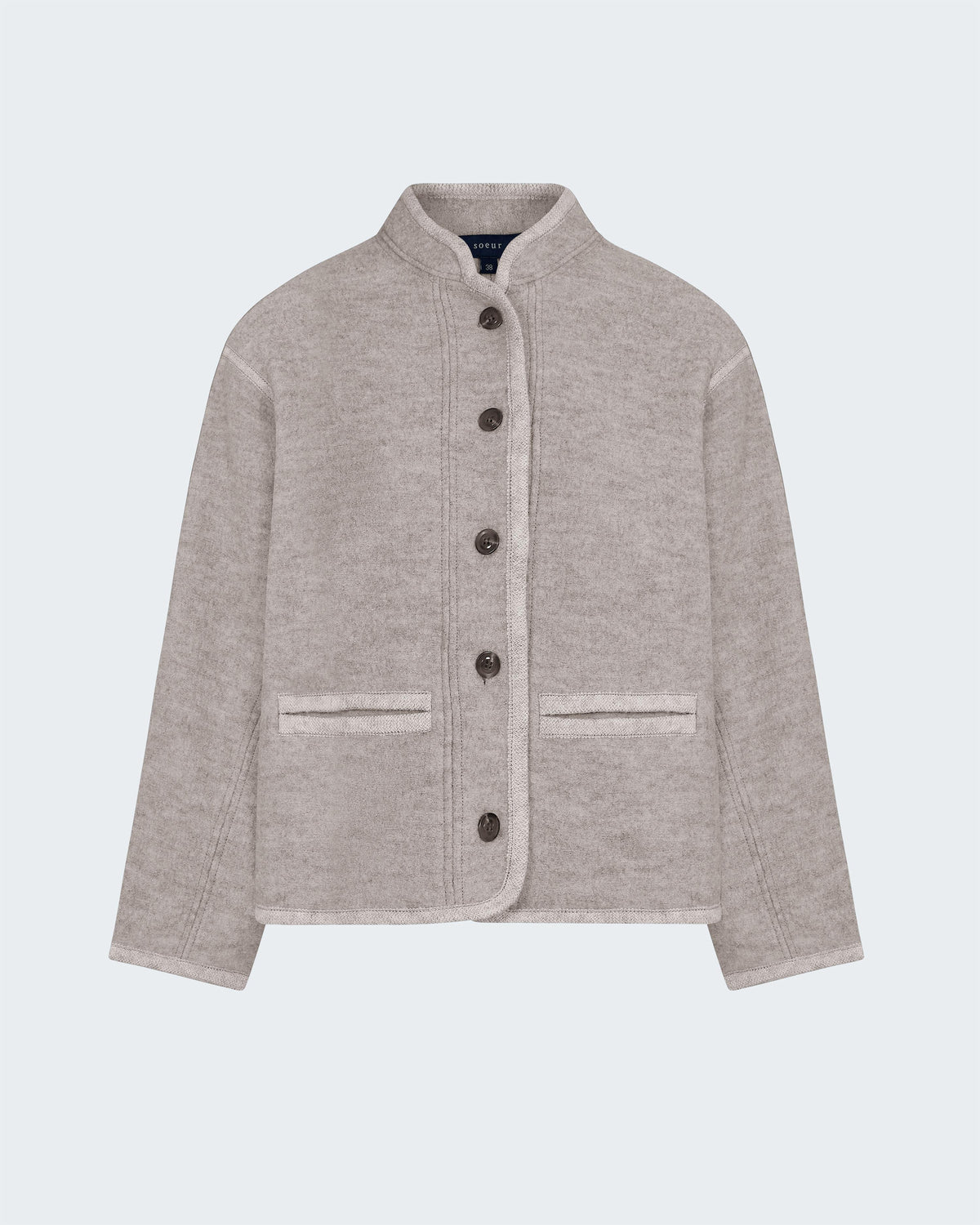 Olympe Wool Jacket in Beige Gris