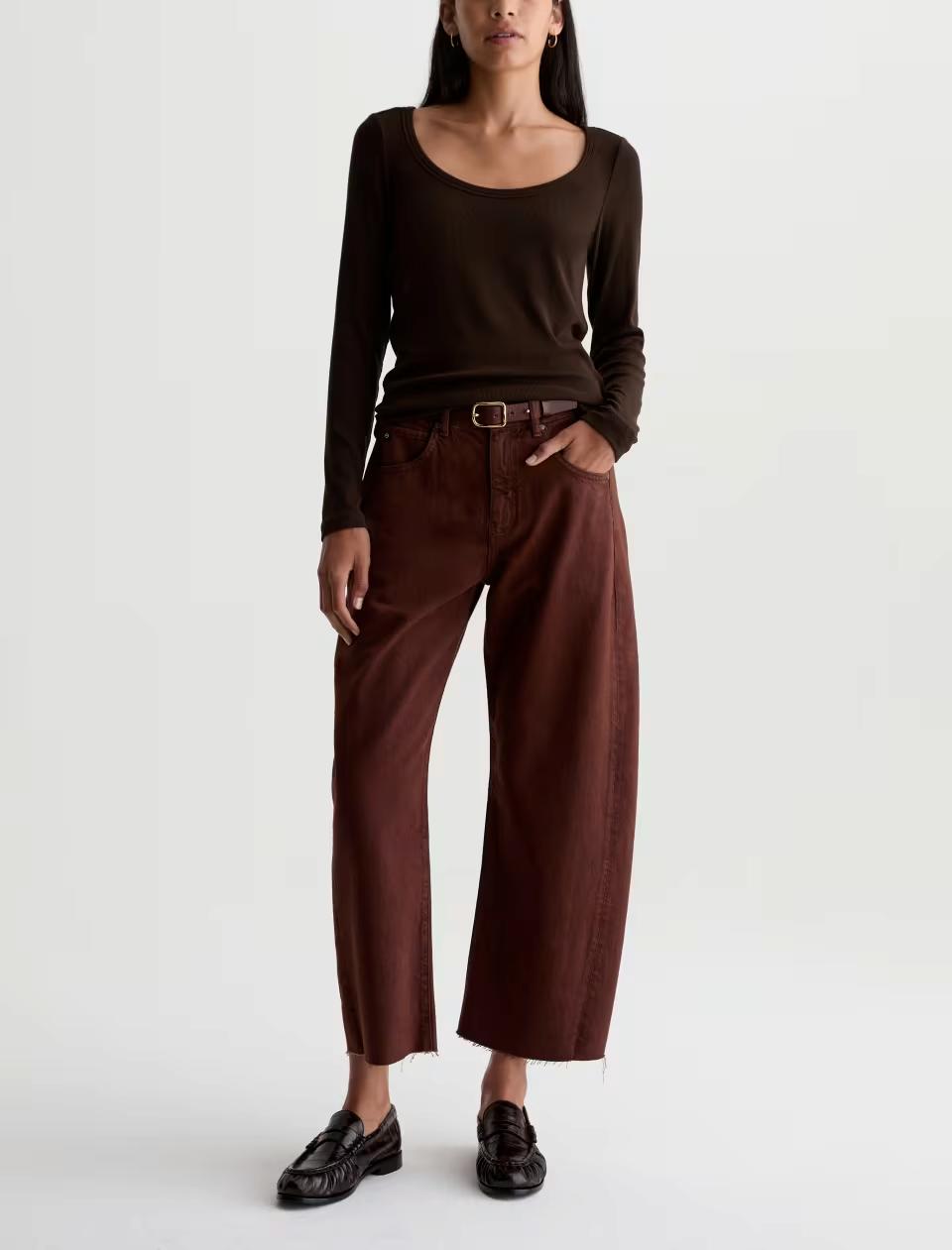 Hattie Crop in Chestnut