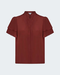 The Silk Arcadia Blouse in Paprika
