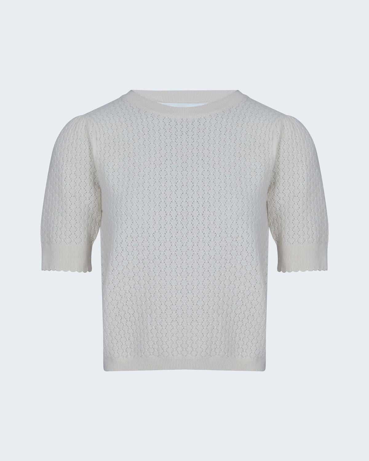 Gathered Honeycomb Sweater in Cream