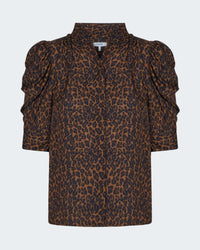 Gillian Top in Light Leopard Multi