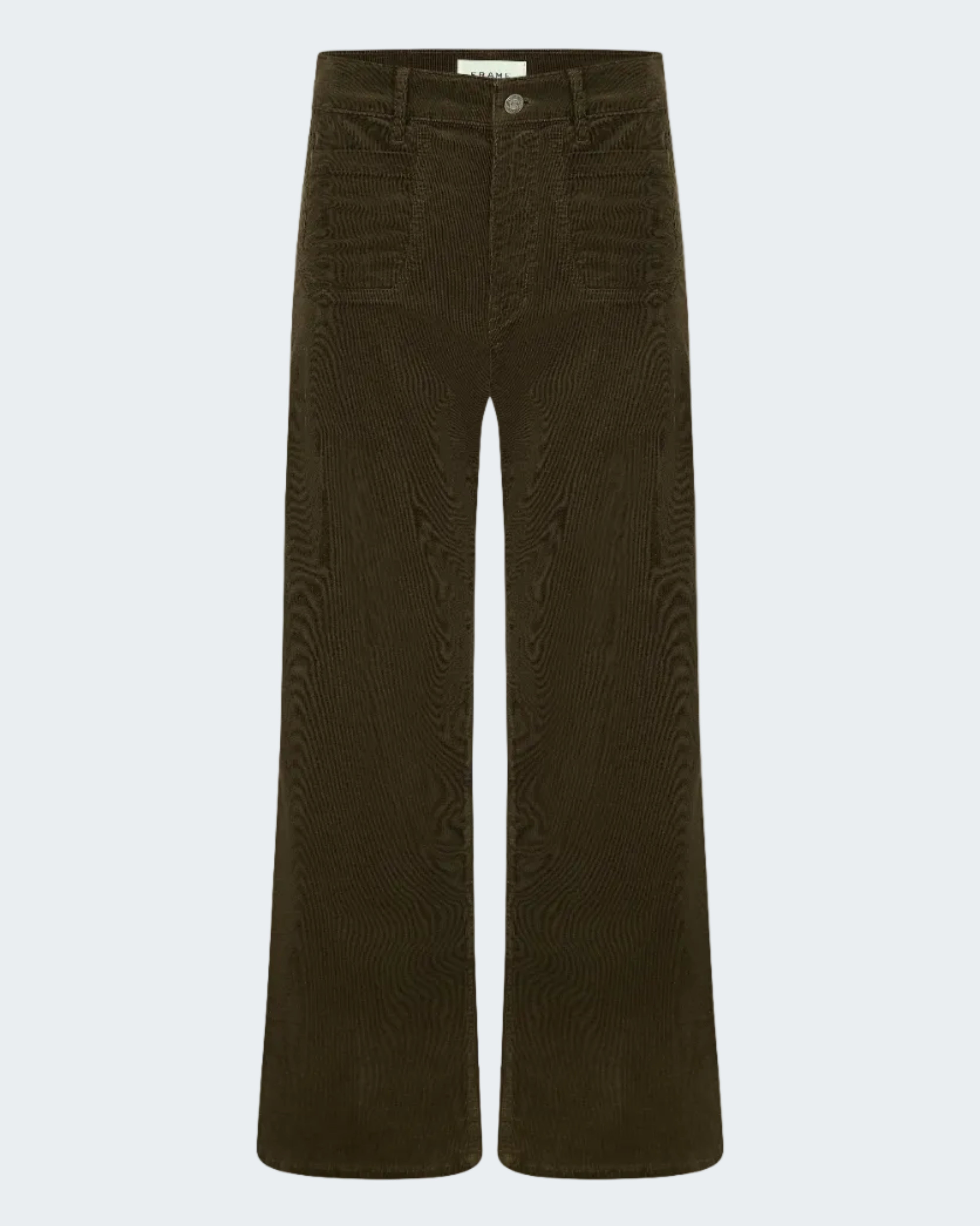 Slim Palazzo with Modernist Pockets in Rich Military Cord