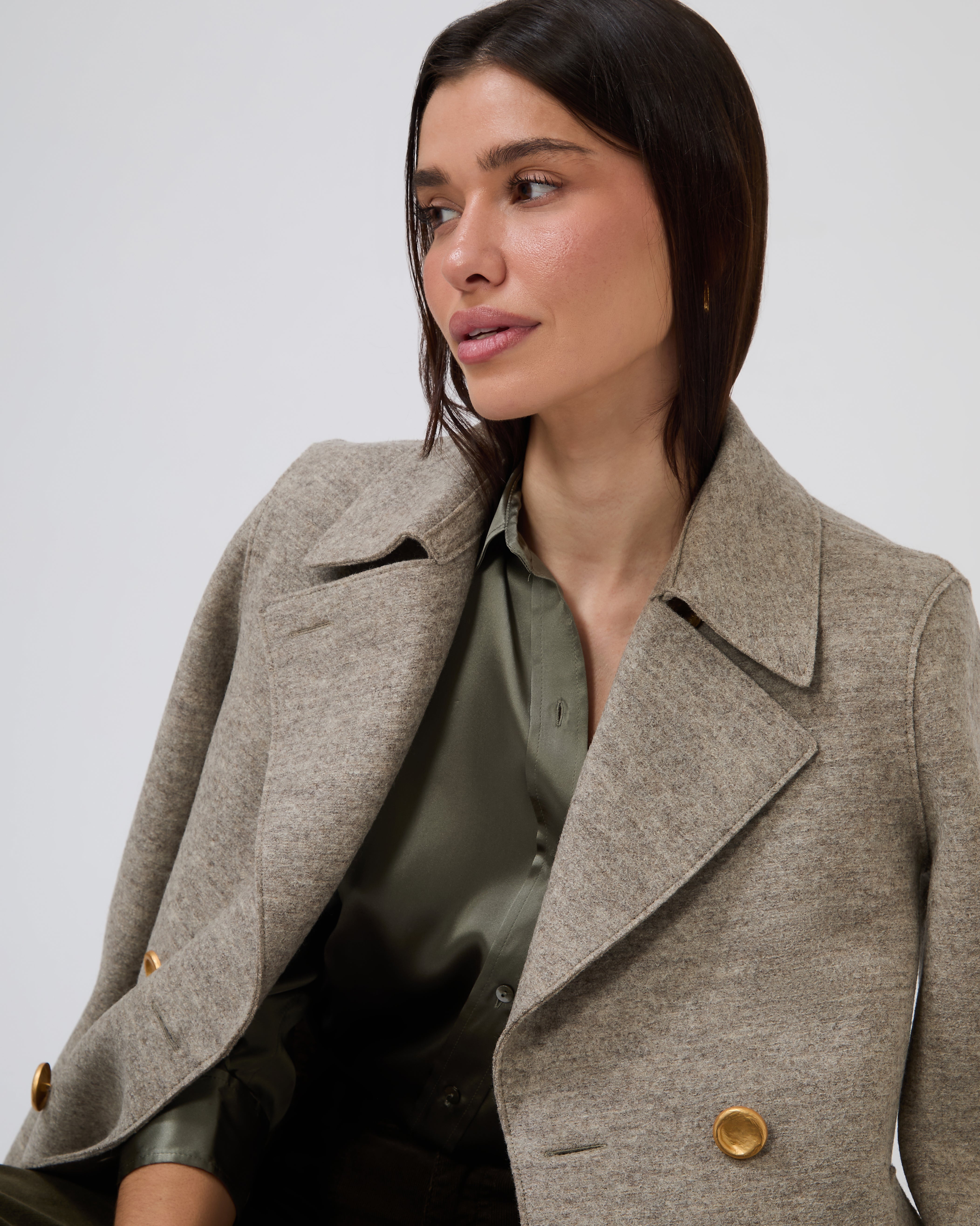 Peacoat in Natural Casha