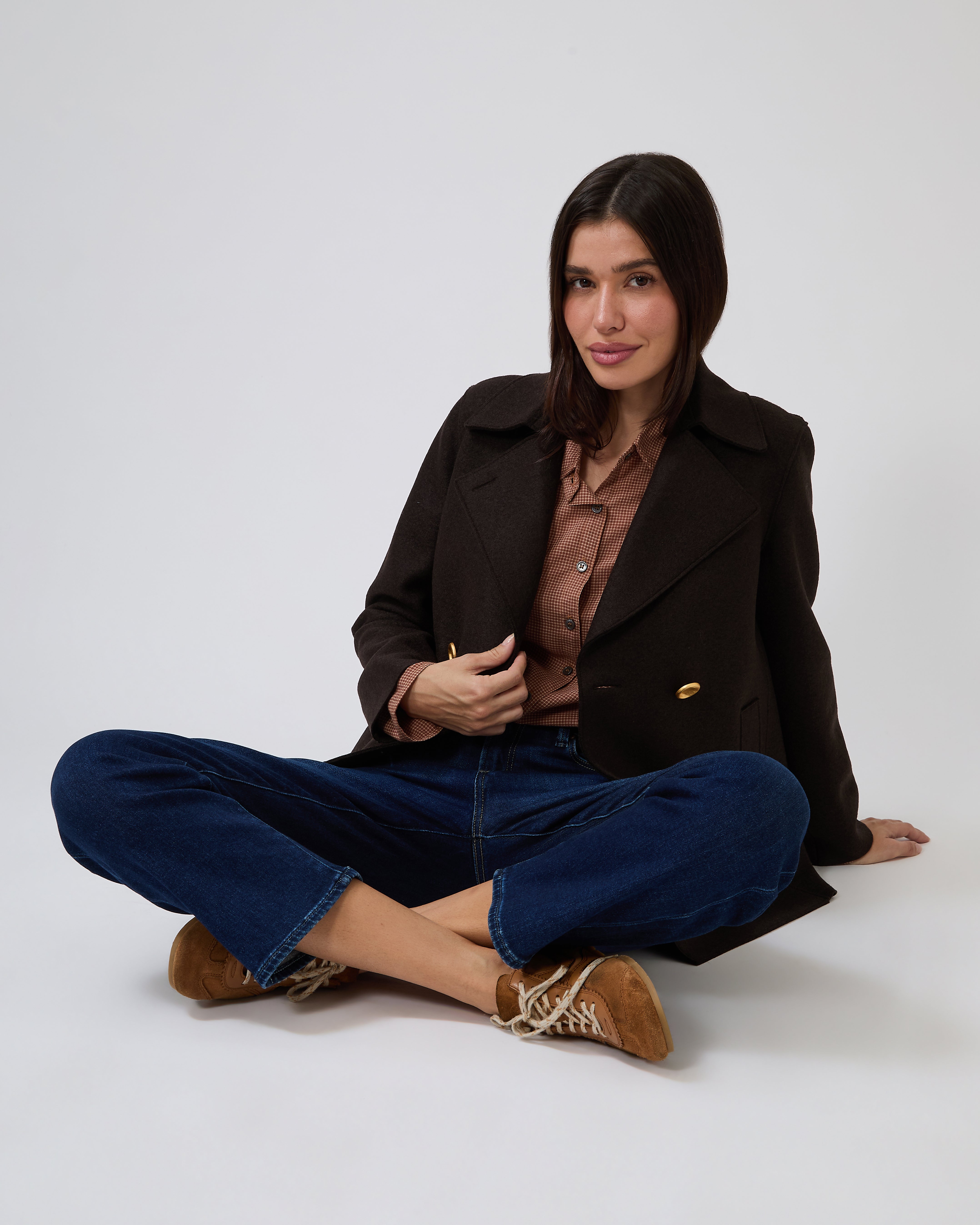 Peacoat in Dark Brown