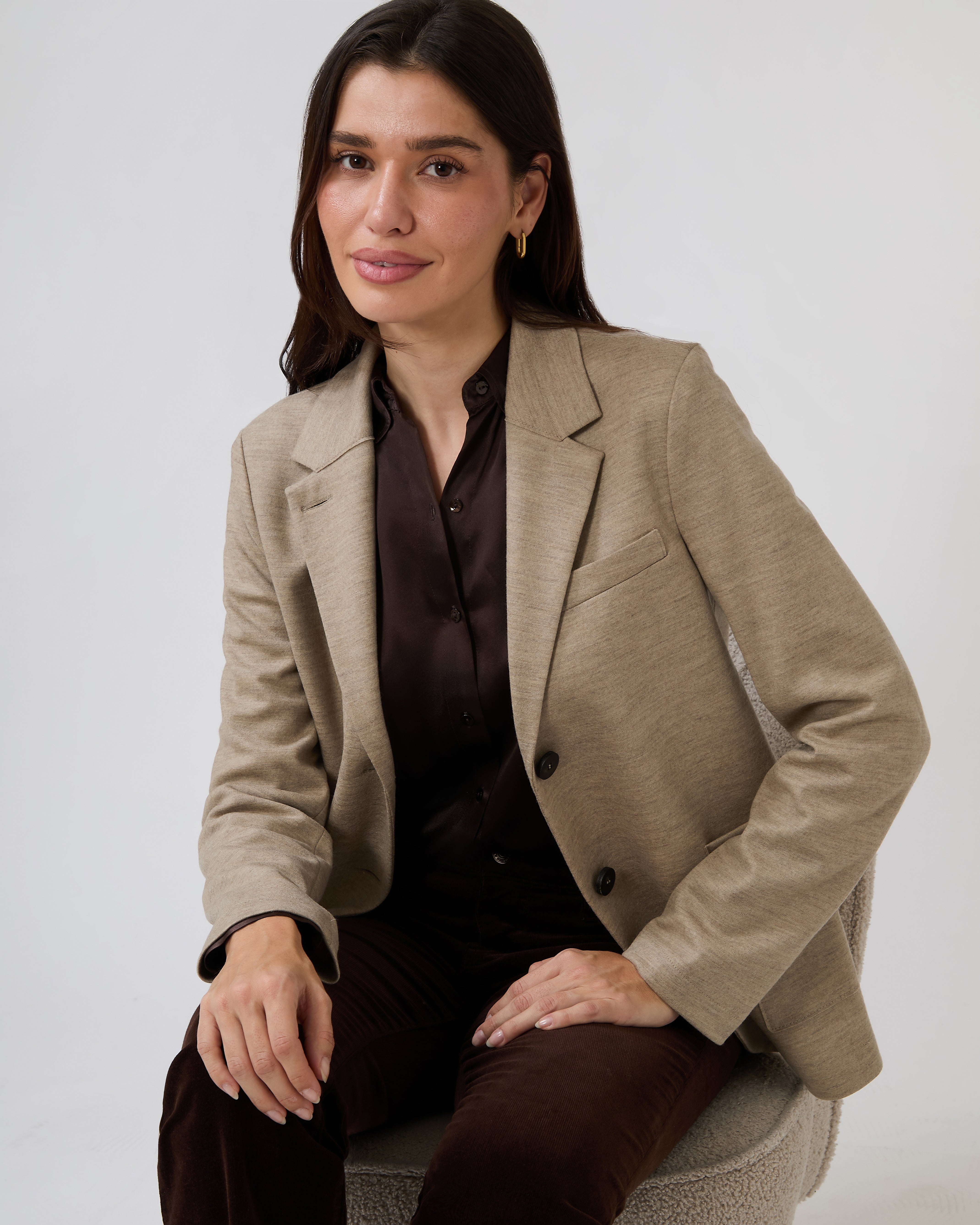 Stand Up Collar Blazer Dove