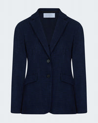 Hacking Jacket in Blue Houndstooth