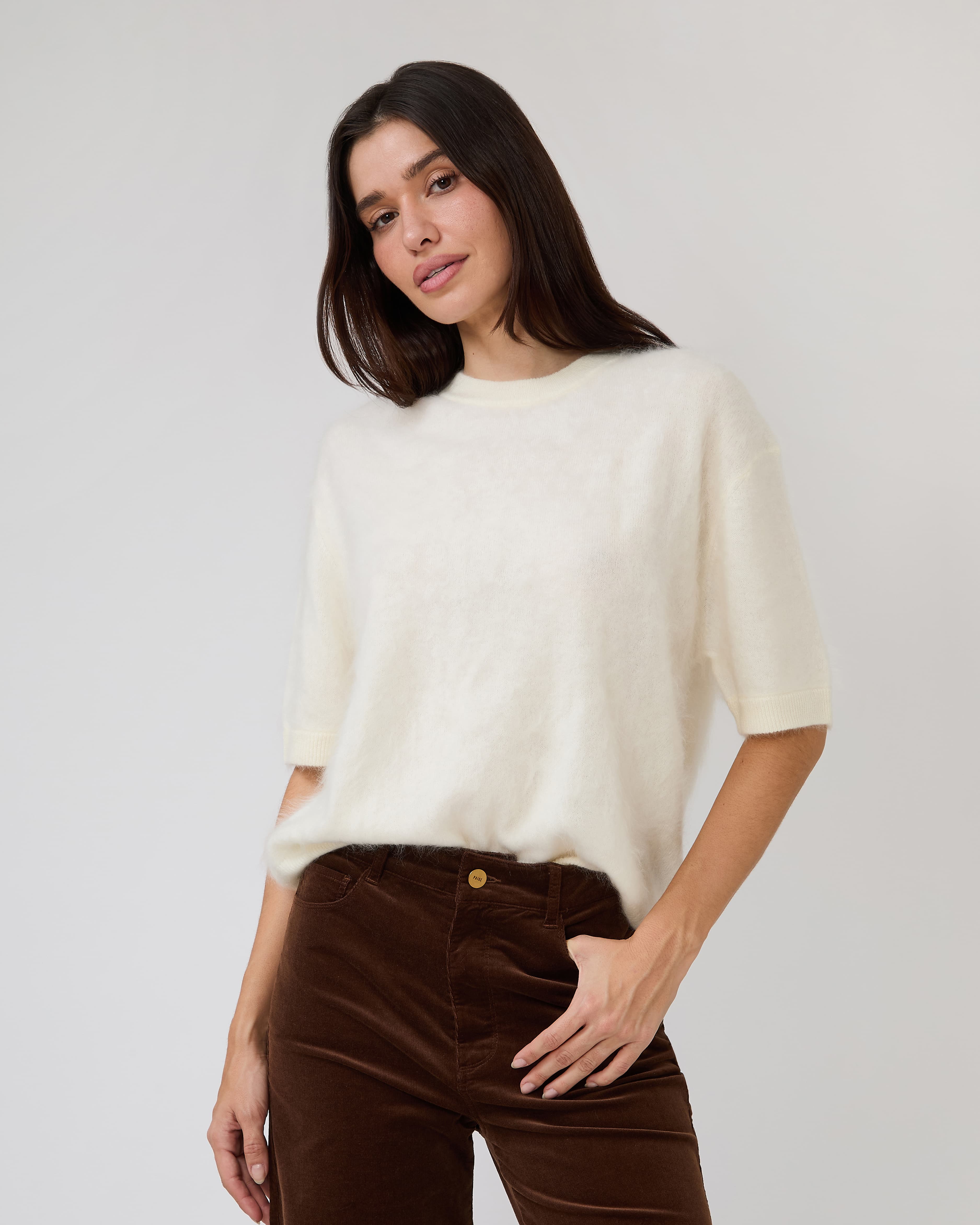Oversized Brushed Tee in Jasmine