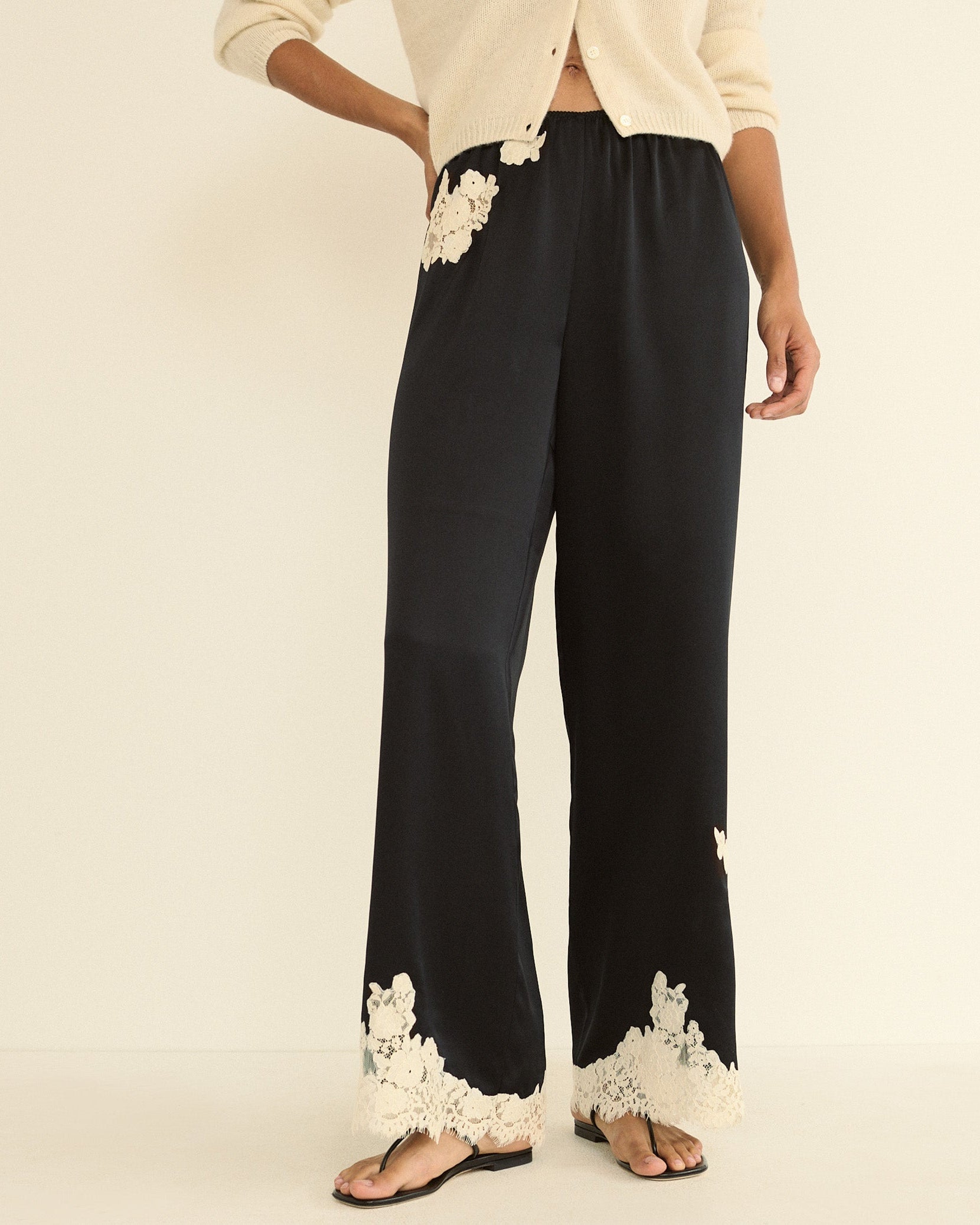 Lavon Lace Pant in Black
