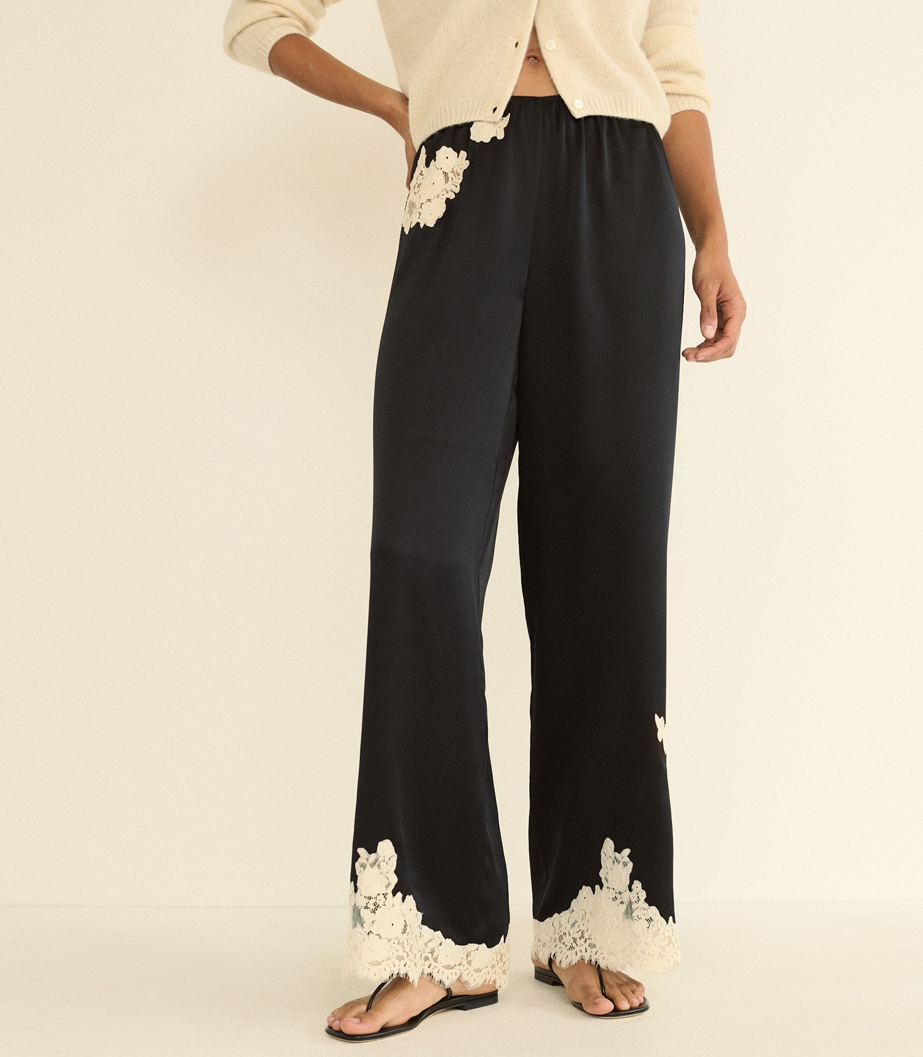 Lavon Lace Pant in Black