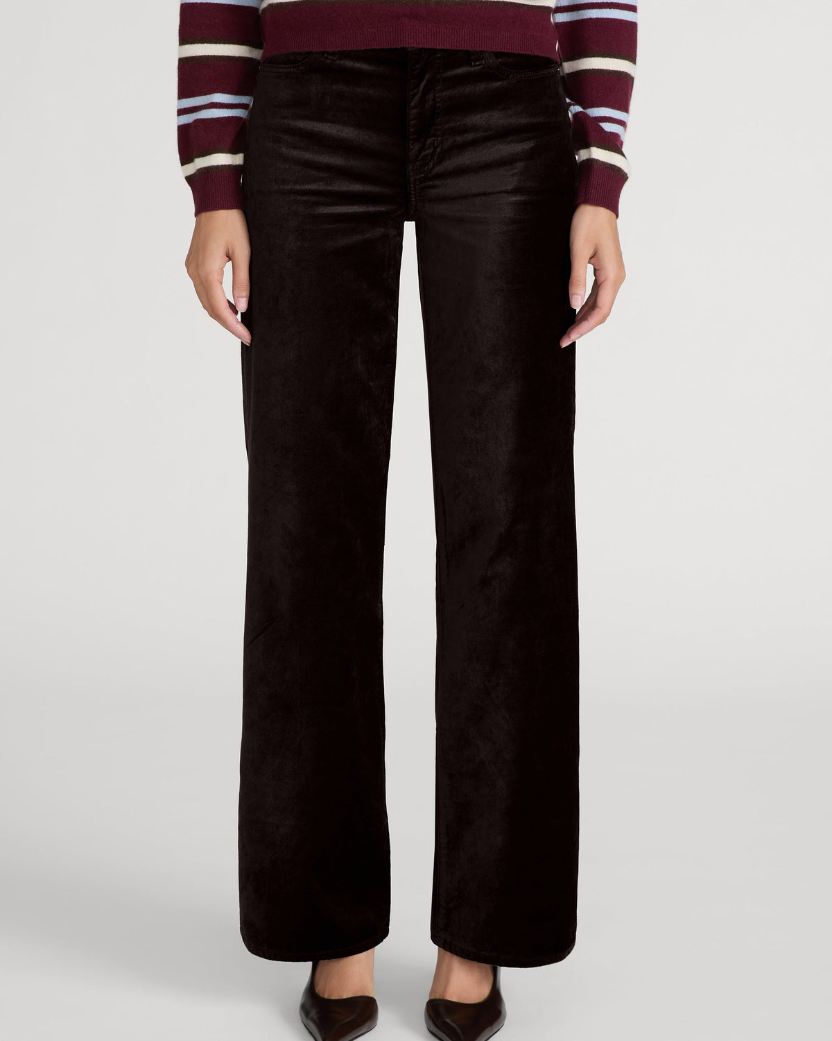 The Velvet Slim Palazzo in Fudge