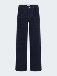 Le Slim Palazzo with Modernist Pockets in Navy Cord