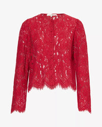 The Lace Blouse in Deep Ruby