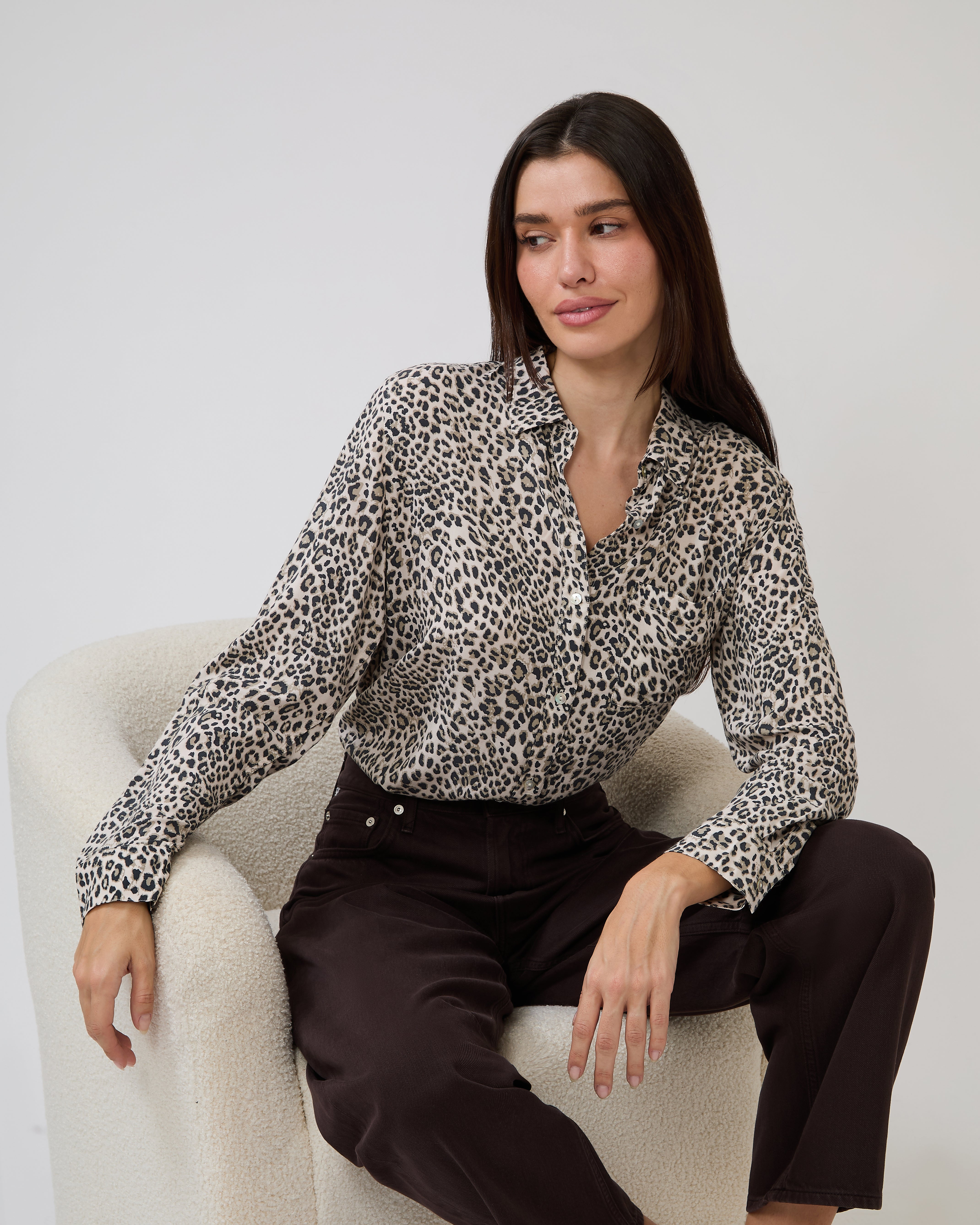 Josephine Shirt in Ecru Cheetah