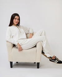 The Wide Leg Pant in Ivory Marl