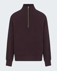 The Hawley Half Zip Sweat in Coffee Bean