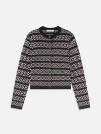 The Cashmere Cardigan in Navy Fairisle