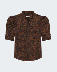 Gillian Top in Light Leopard Multi