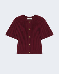 The Flutter Cardigan in Deep Garnet