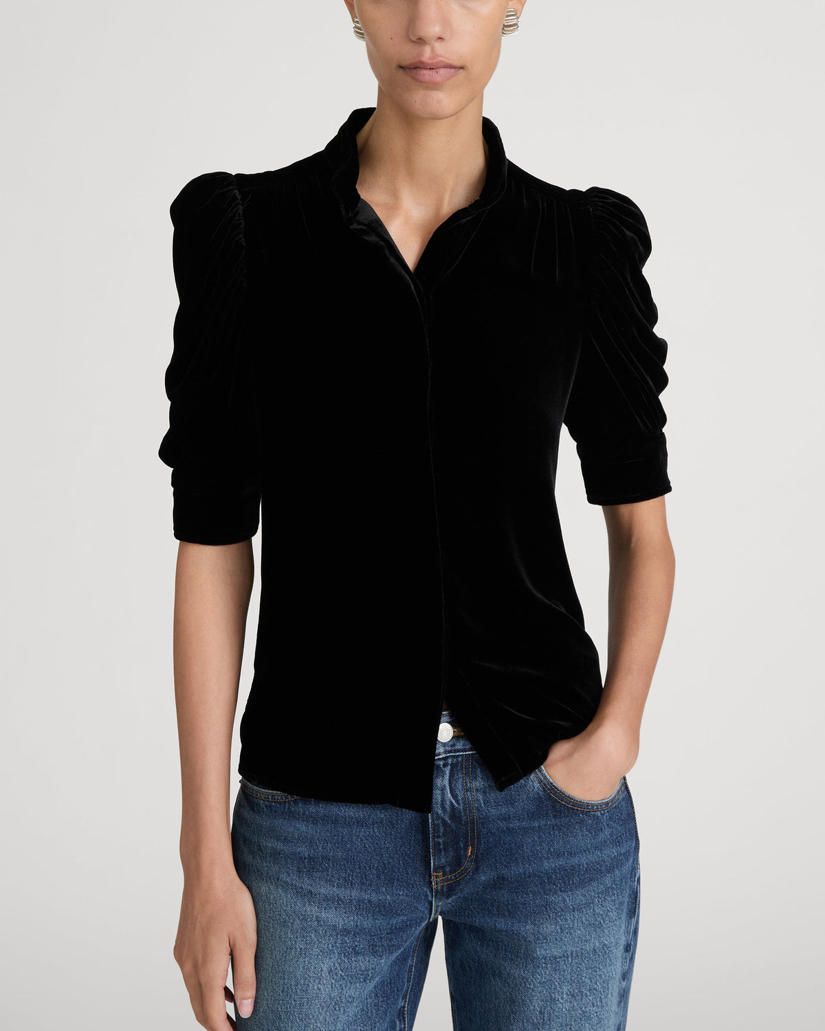 Gillian Top in Black Velvet