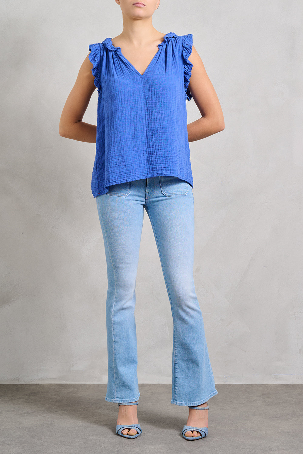 Bex Gauze Top in Nautical Blue