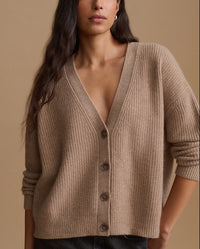 The Cropped Cocoon Cardigan in Undyed Stone