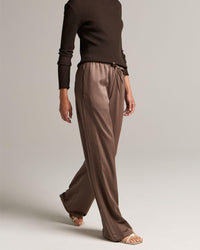 Mid Rise Shine Crepe Pull On Pant in Taupe Haze