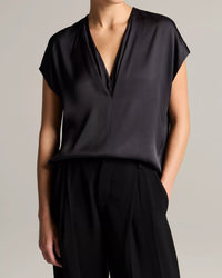 Double V Neck Top in Ink