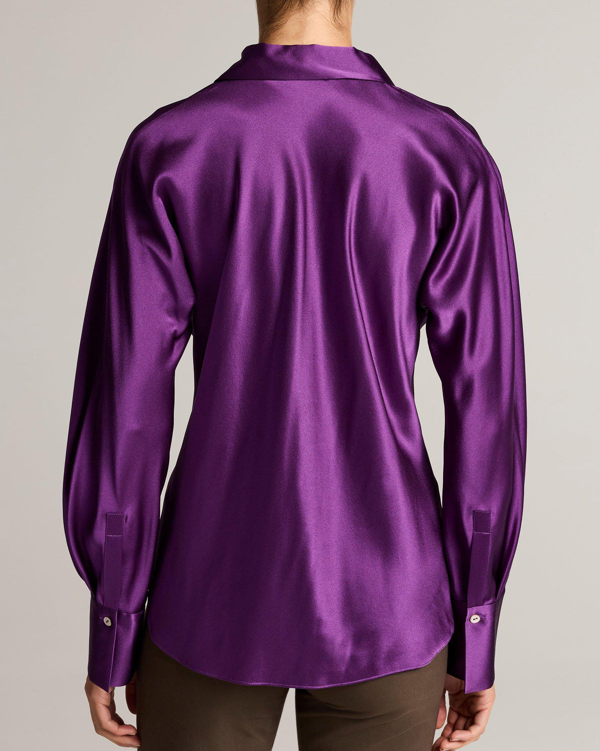 Bias Long Sleeve Blouse in Violette