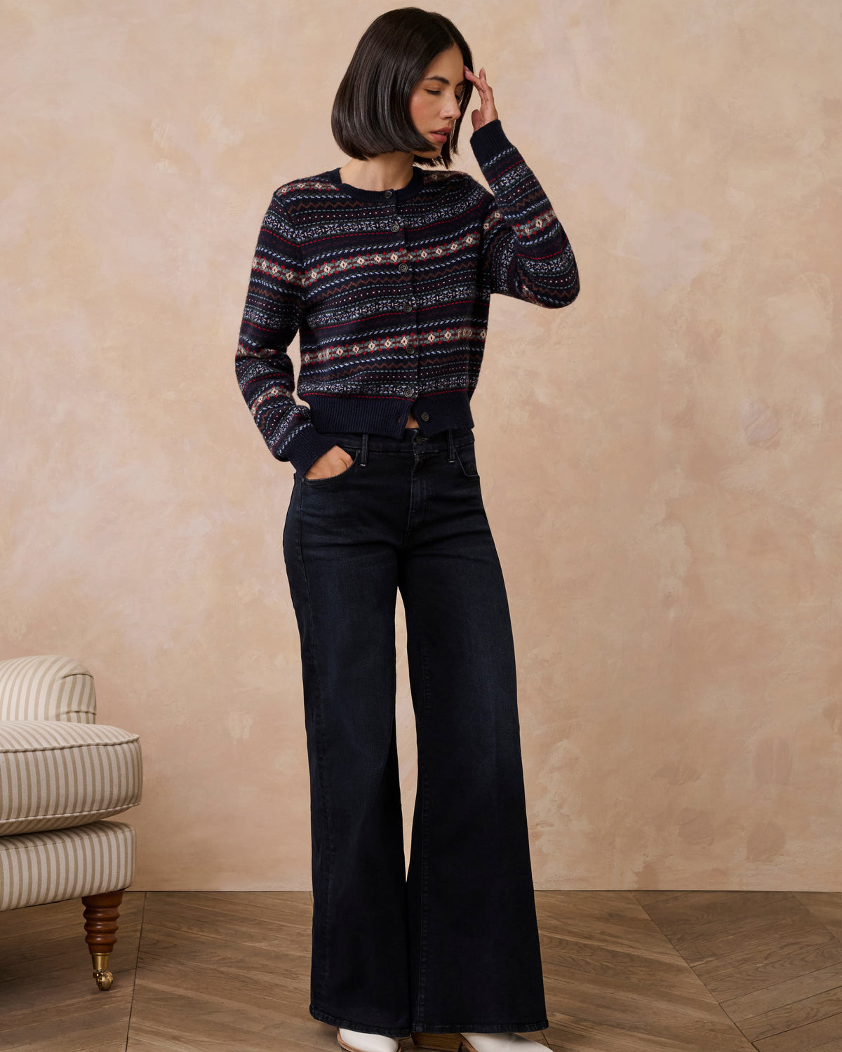 Faustine Cardigan in Navy