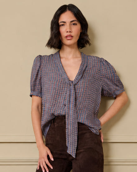 Le Slim Palazzo with Modernist Pockets in Suede Brown