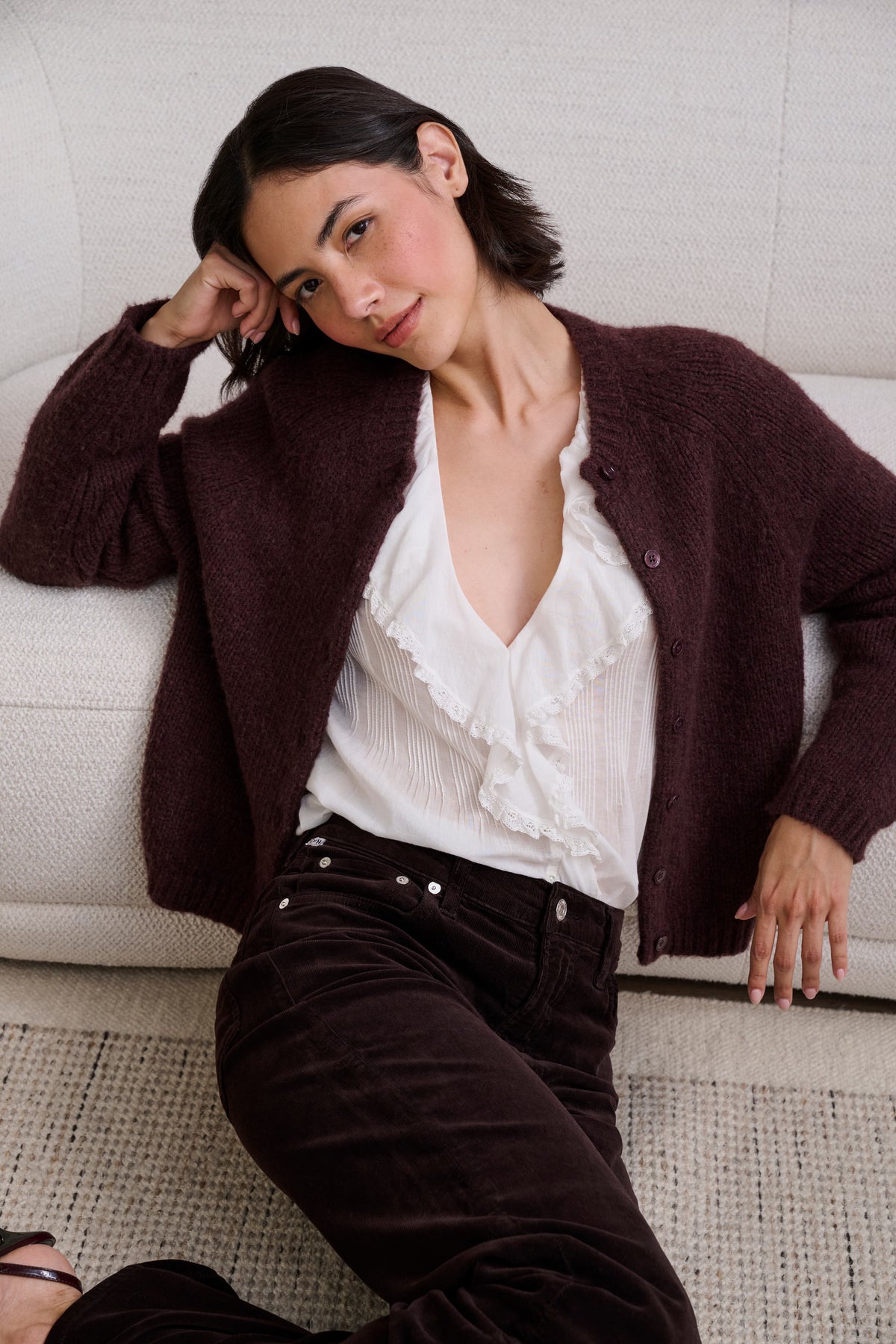 Darcy Cardigan in Red Umber