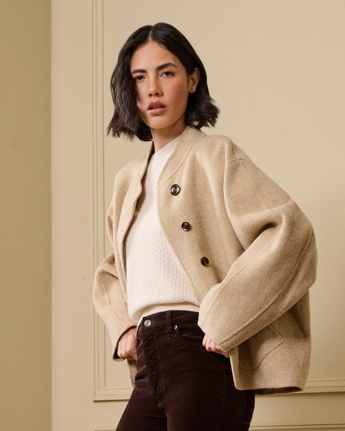Windsor Jacket in Beige Chine