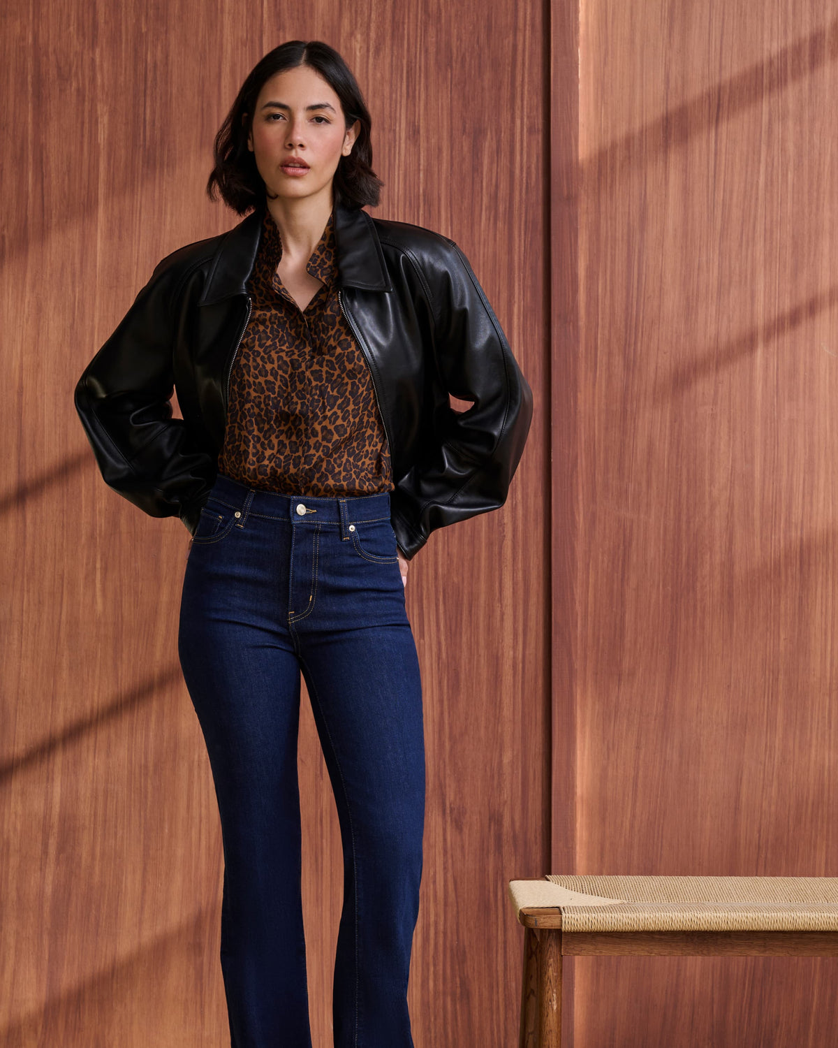 Mimi Leather Jacket in Black
