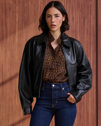 Mimi Leather Jacket in Black