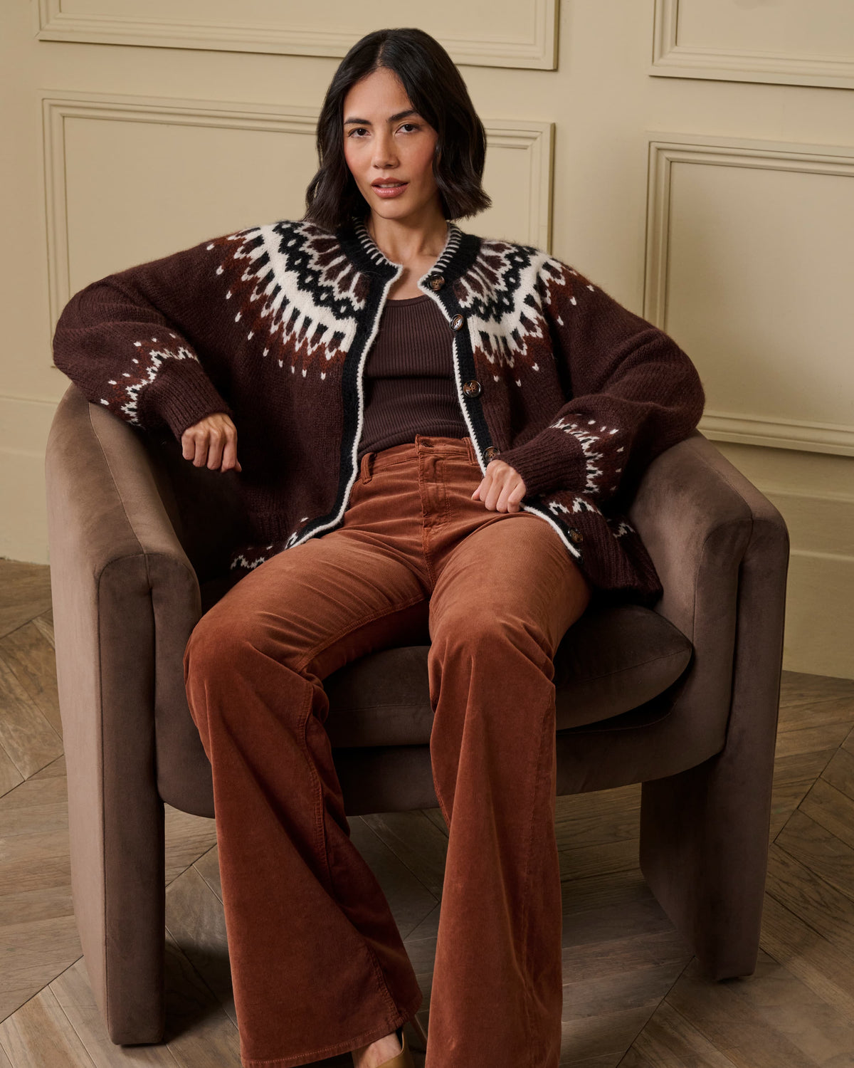 Hue Cardigan in Brun Aberdeen
