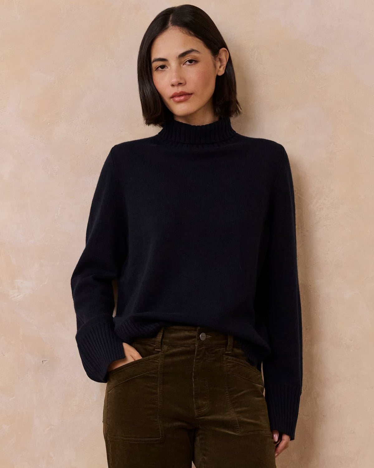 Mockneck Sweater in Navy